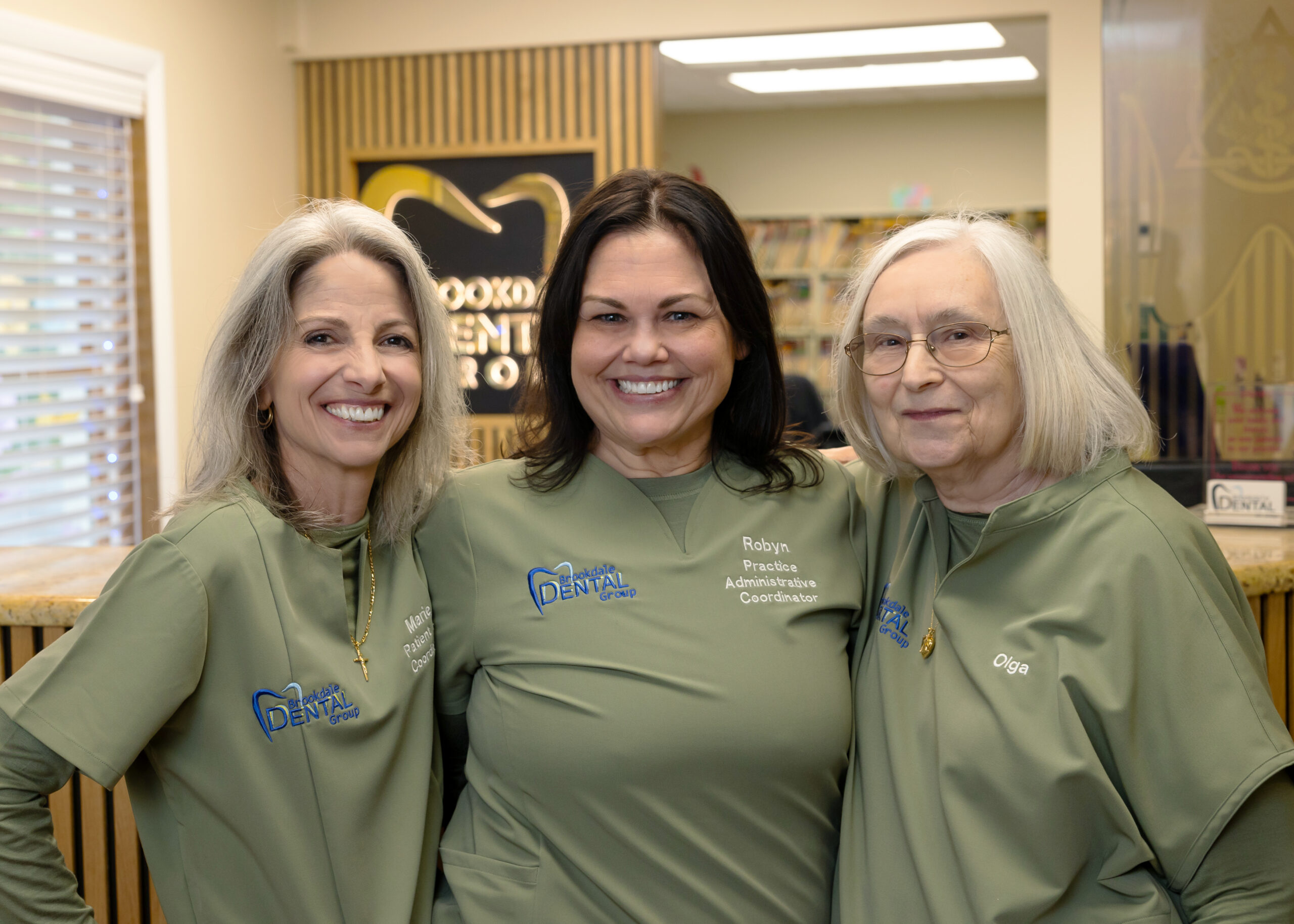 Robyn, Marie and Olga, Front Desk Dental Staff at Brookdale Dental Group 