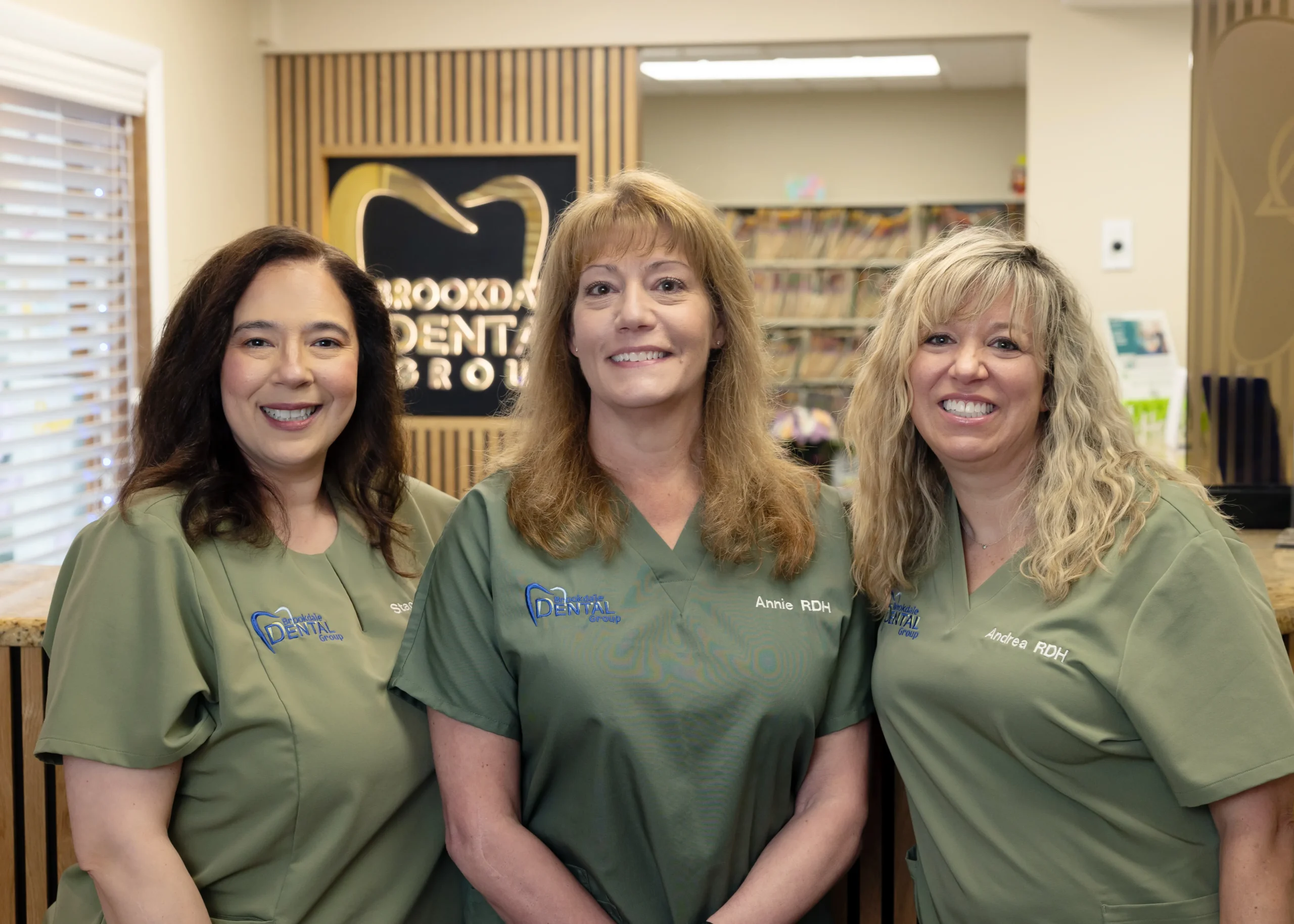 Stacey, Annie, and Andrea, Dental Hygienists from Brookdale Dental Group